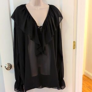 Victoria's Secret Black Sheer Blouse